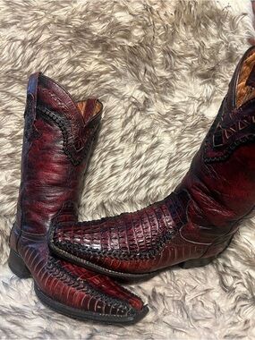 Men's Burgundy Exotic Leather Cowboy Boots size 26 Mex - 7 US